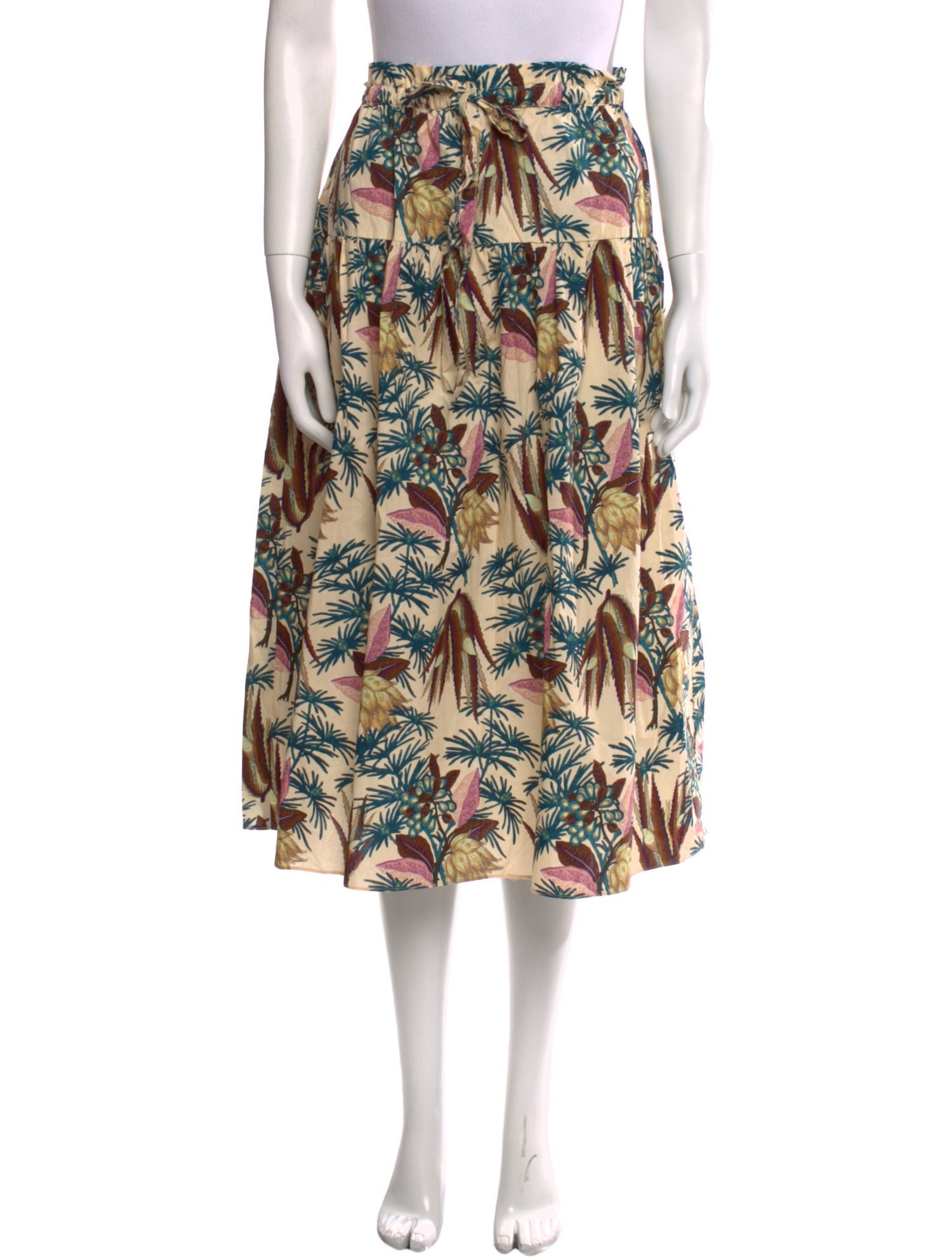 Ulla Johnson Floral Print Midi Length Skirt