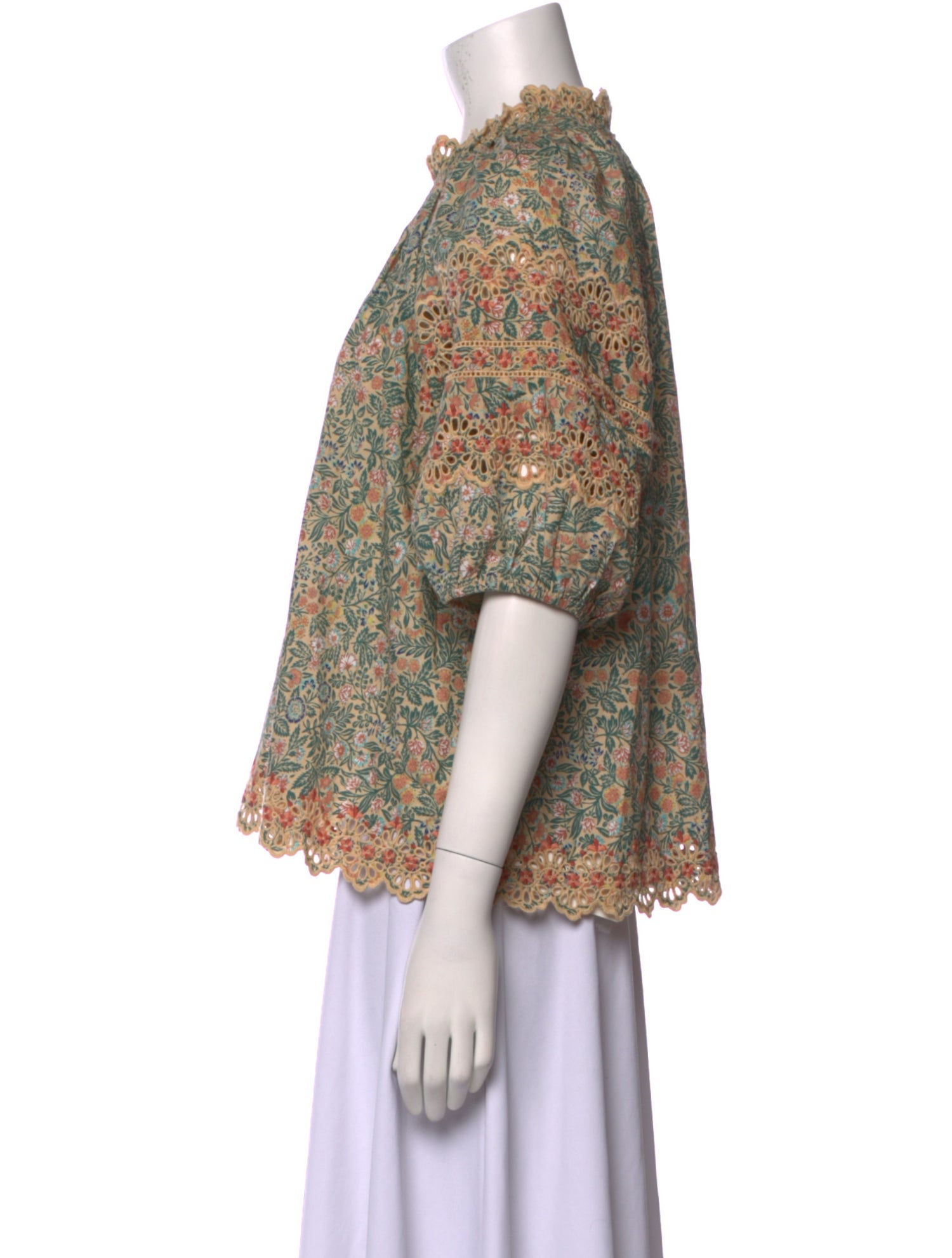 Ulla Johnson Floral Print Mock Neck Blouse