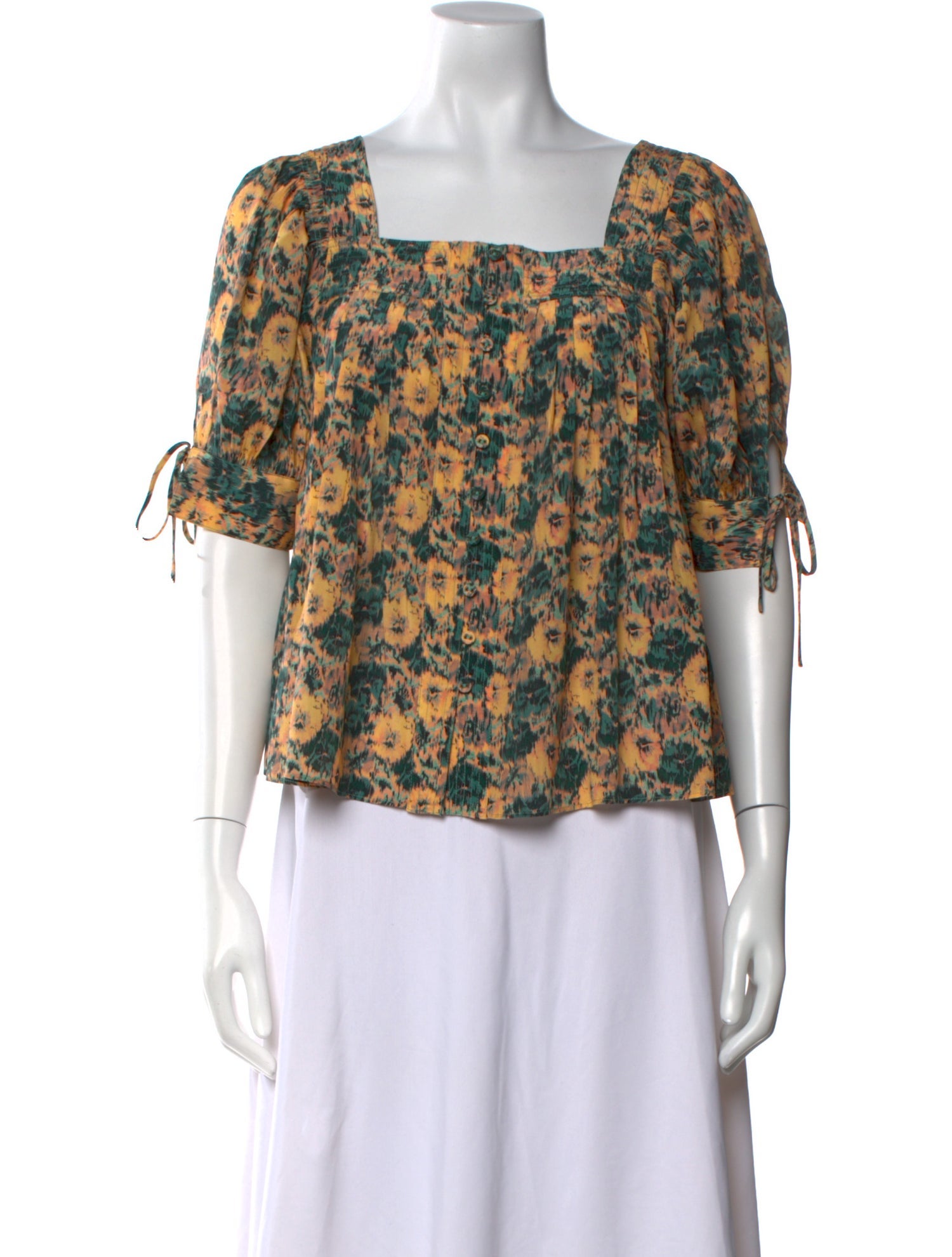 Ulla Johnson Silk Floral Print Blouse
