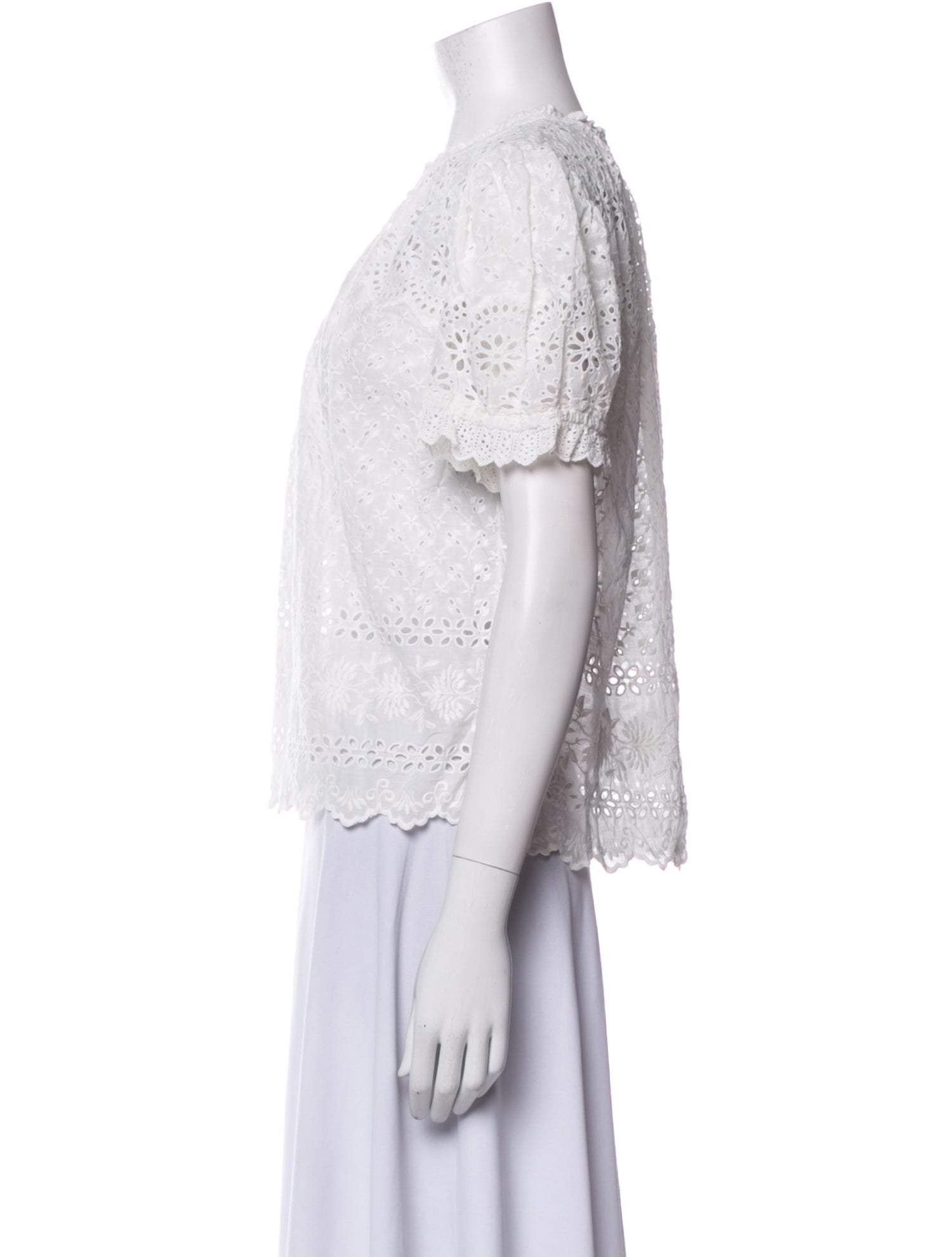 Ulla Johnson Crew Neck Short Sleeve Blouse