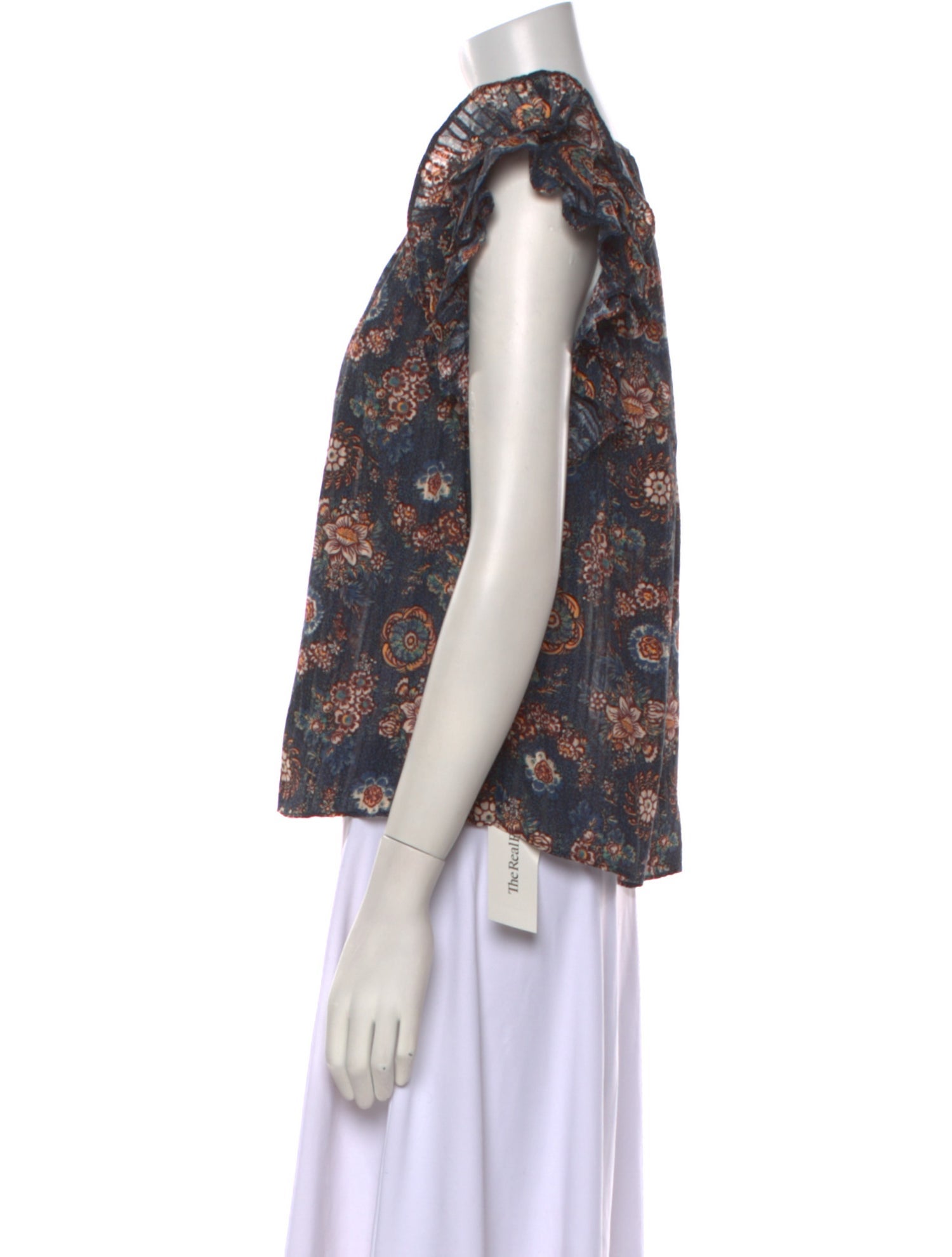 Ulla Johnson Floral Print Tie Neck Blouse