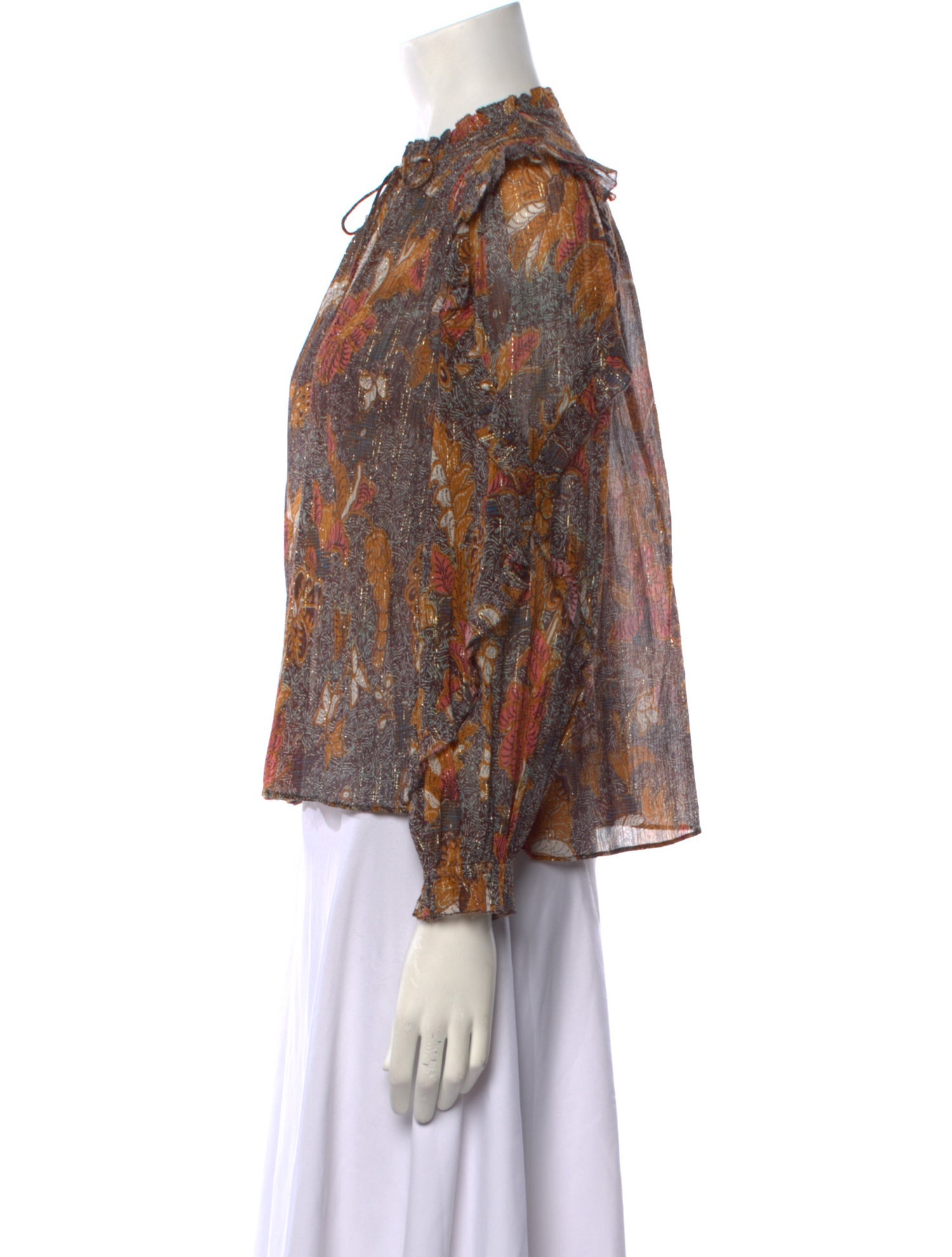 Ulla Johnson Paisley Print Tie Neck Blouse