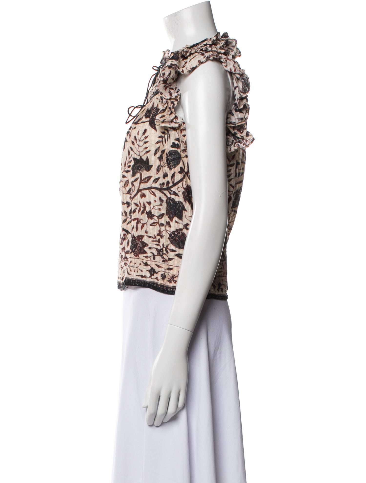 Ulla Johnson Printed Tie Neck Top