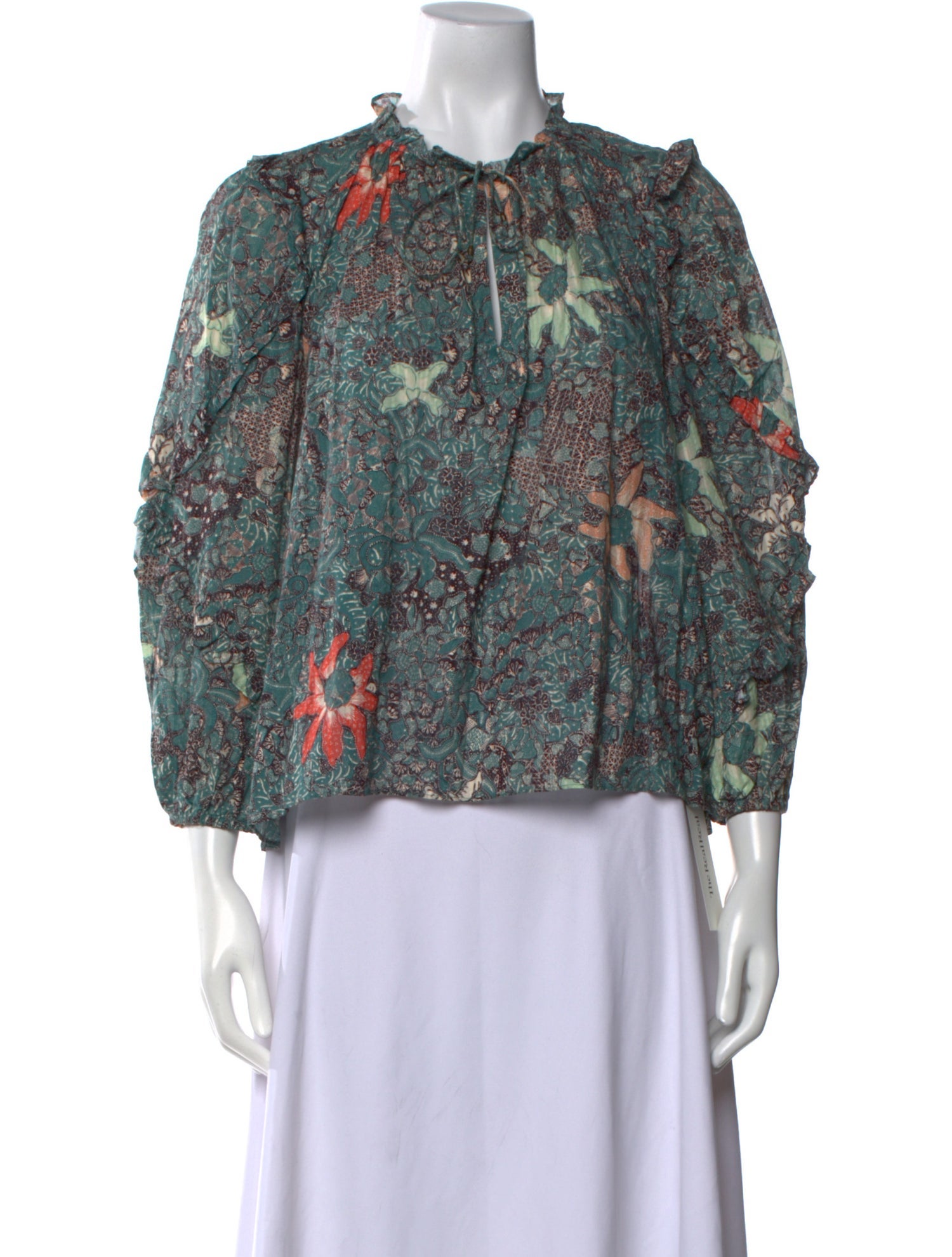 Ulla Johnson Floral Print Mock Neck Blouse