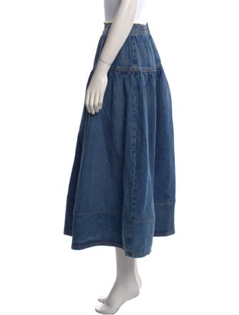 Ulla Johnson Raw-Edge Trim Midi Length Skirt