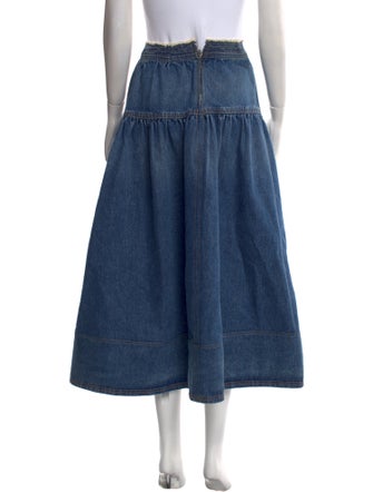 Ulla Johnson Raw-Edge Trim Midi Length Skirt