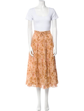 Ulla Johnson Printed Pleated Accents Skirt Set