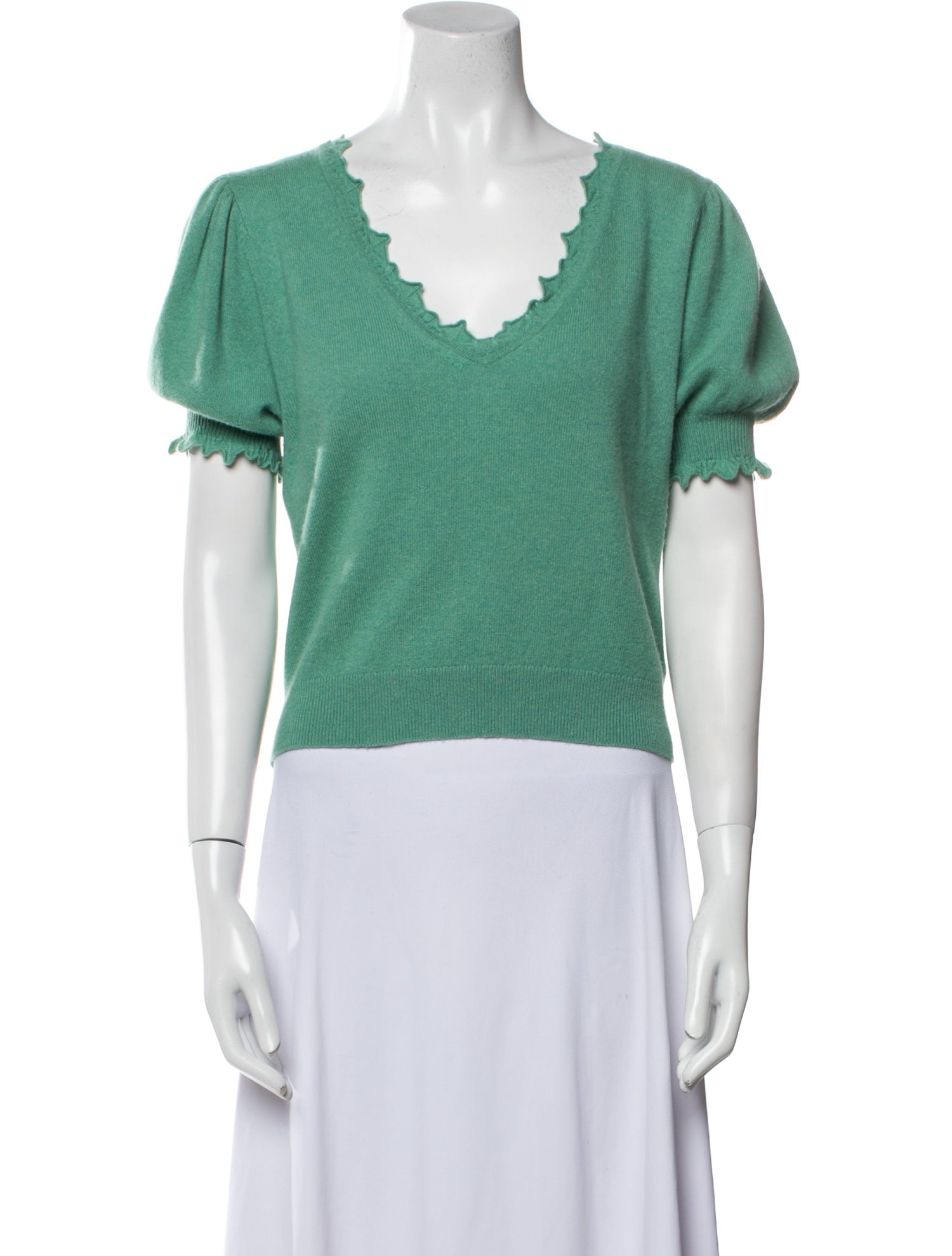 Ulla Johnson Cashmere V-Neck Crop Top