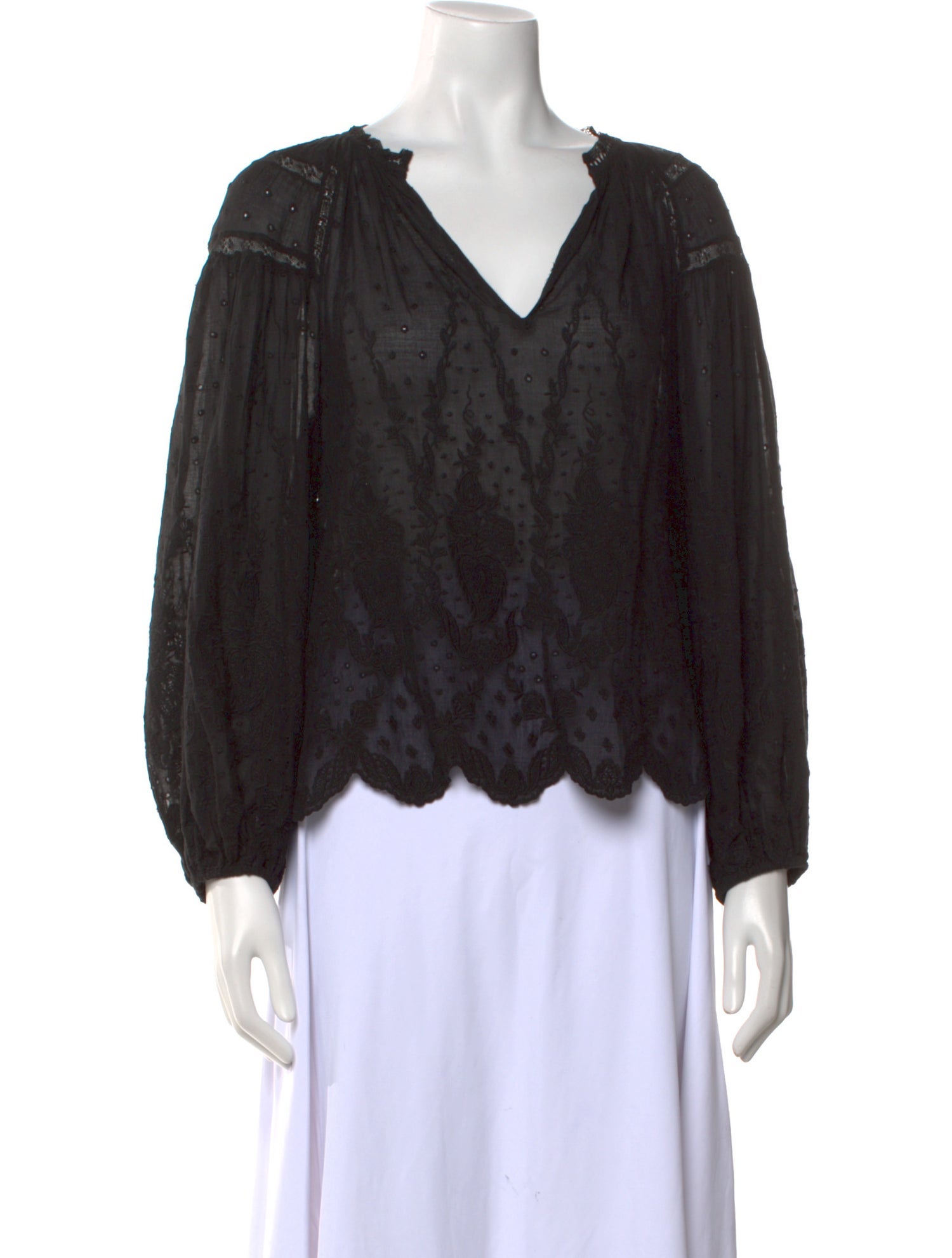 Ulla Johnson V-Neck Long Sleeve Blouse