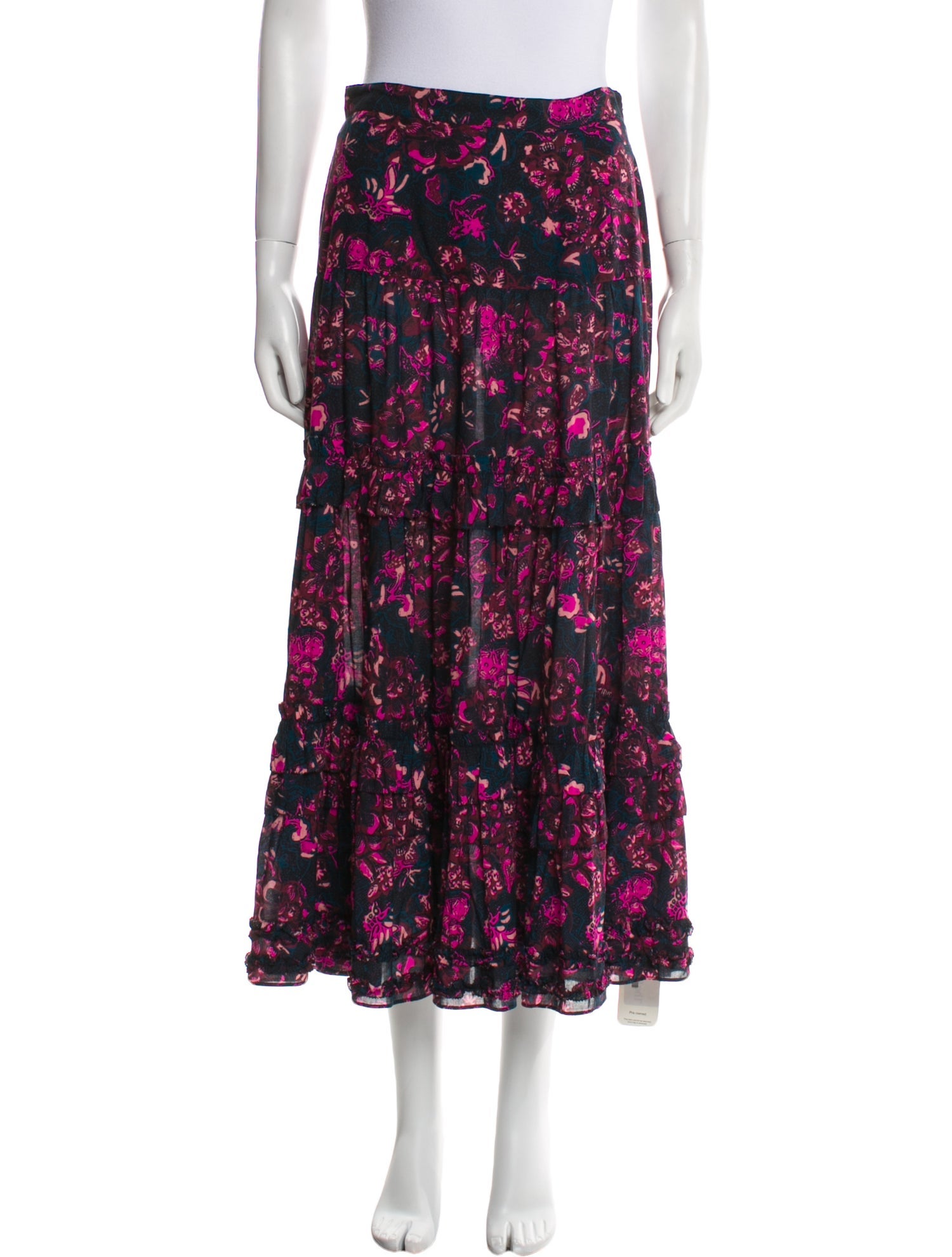 Ulla Johnson Floral Print Midi Length Skirt