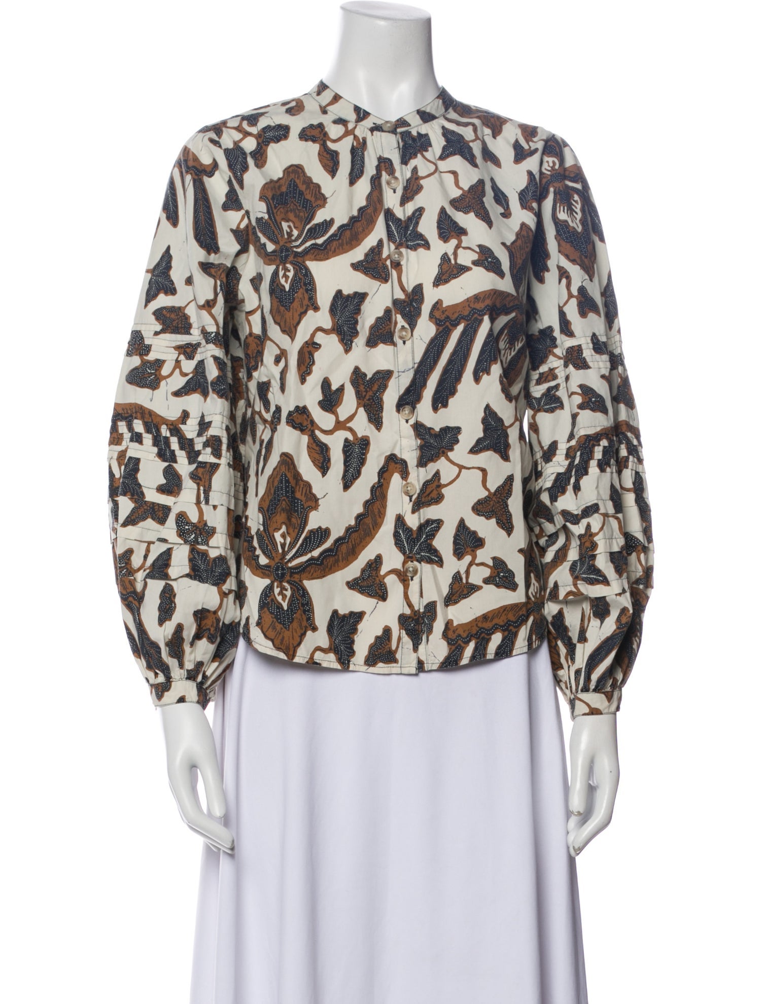 Ulla Johnson Printed Mock Neck Blouse