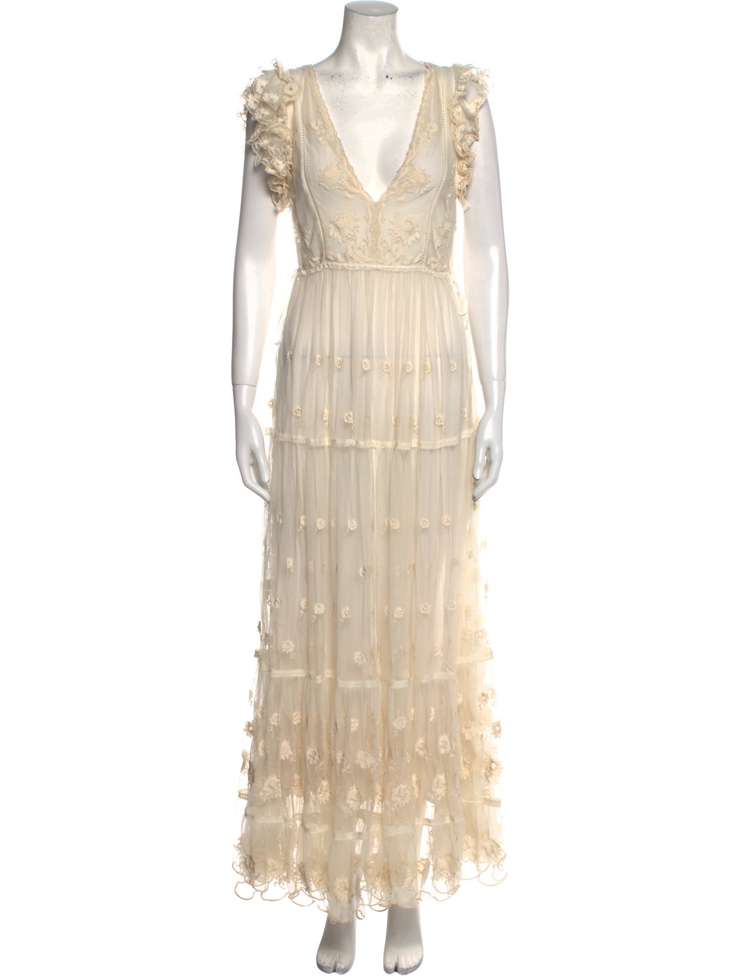 Ulla Johnson Plunge Neckline Long Dress