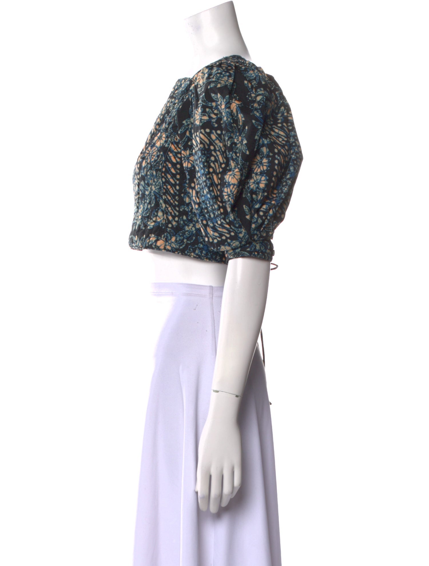 Ulla Johnson Printed Square Neckline Crop Top