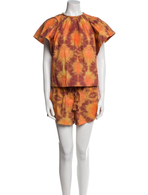 Ulla Johnson Tie-Dye Print Tassel Accents Short Set