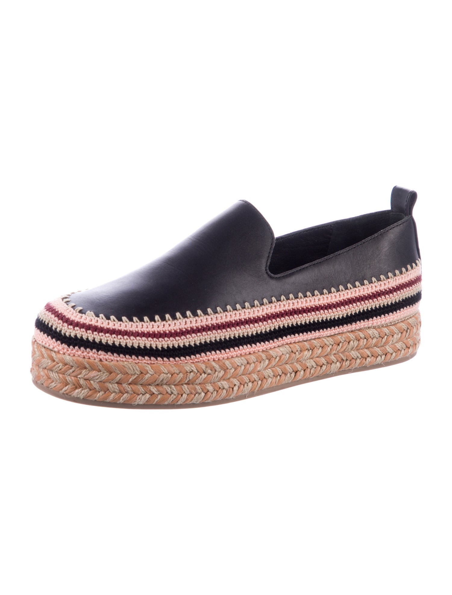 Ulla Johnson Leather Whipstitch Trim Espadrilles