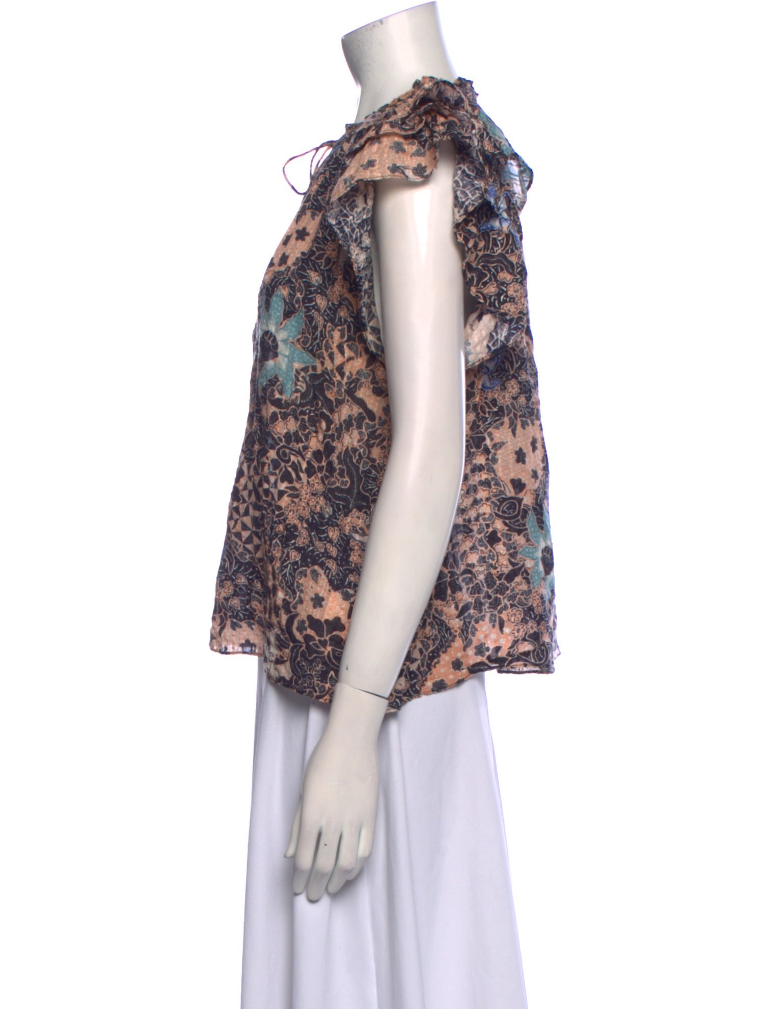 Ulla Johnson Printed Tie Neck Blouse