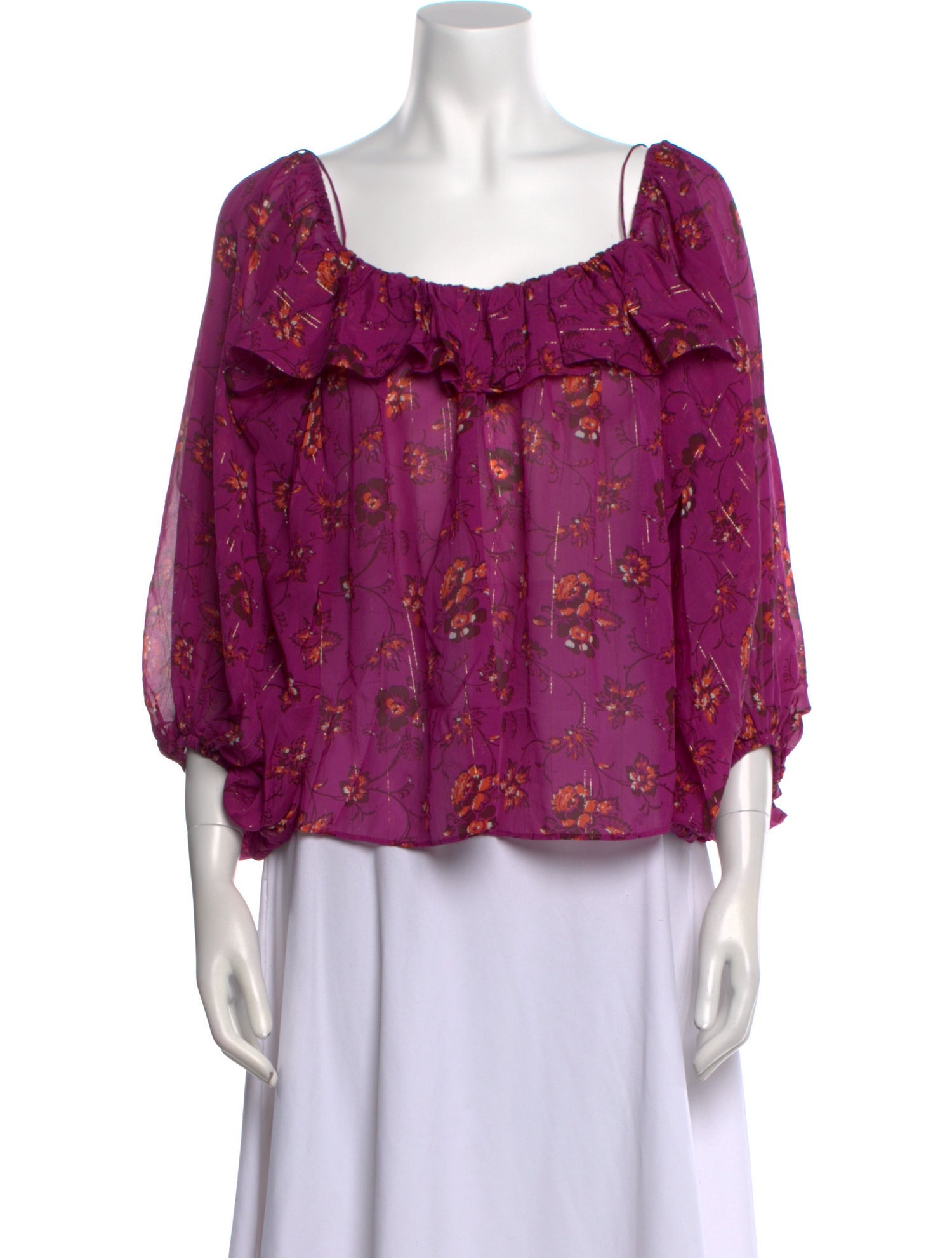 Ulla Johnson Silk Floral Print Blouse