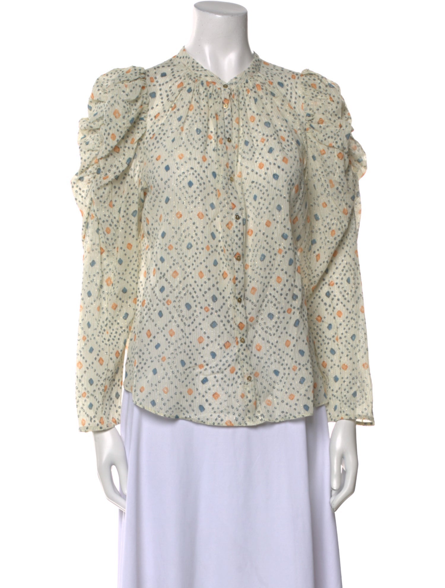 Ulla Johnson Floral Print Mock Neck Blouse