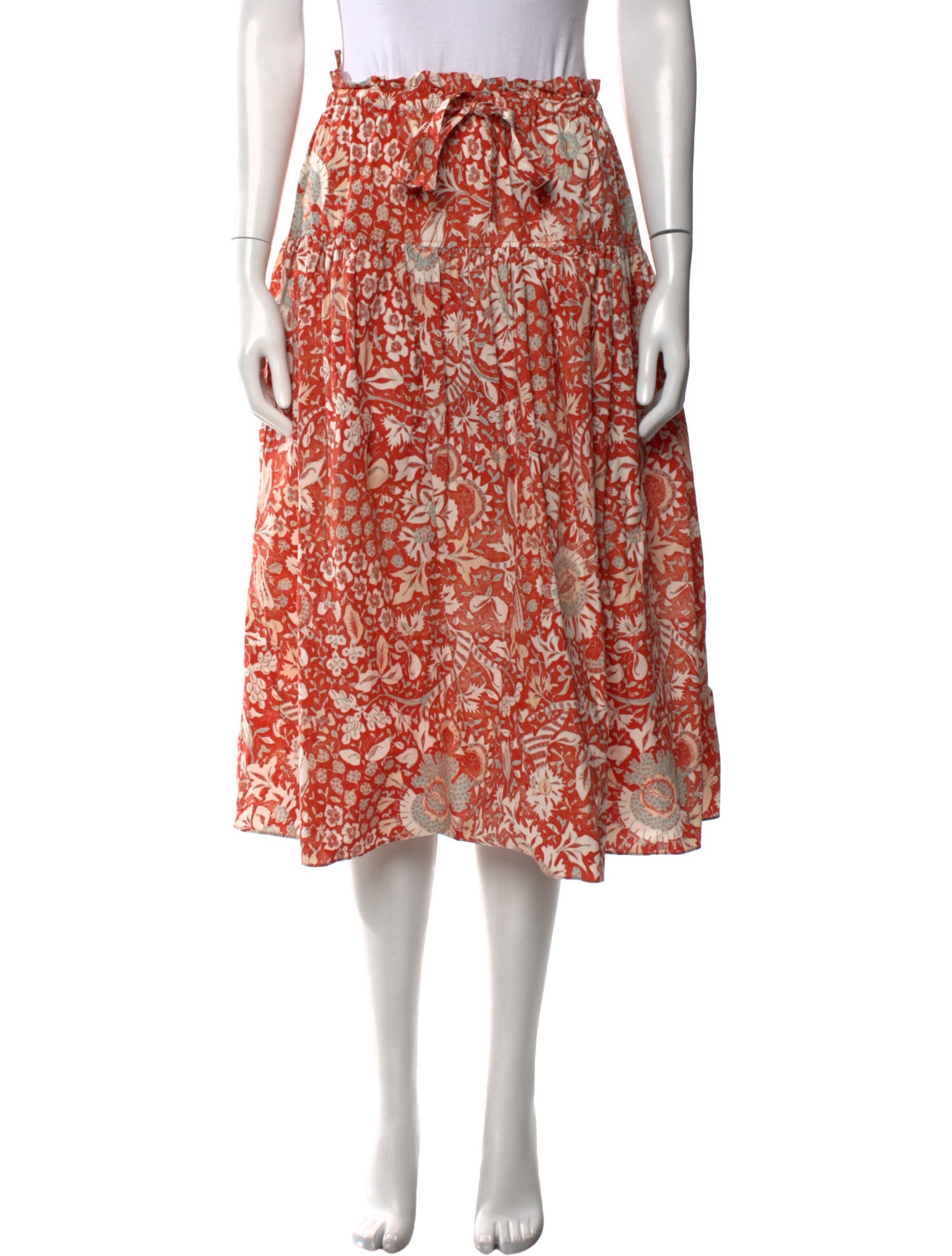 Ulla Johnson Floral Print Midi Length Skirt