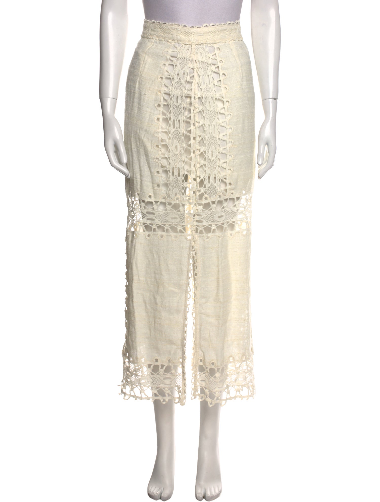 Ulla Johnson Lace Trim Embellishment Midi Length Skirt