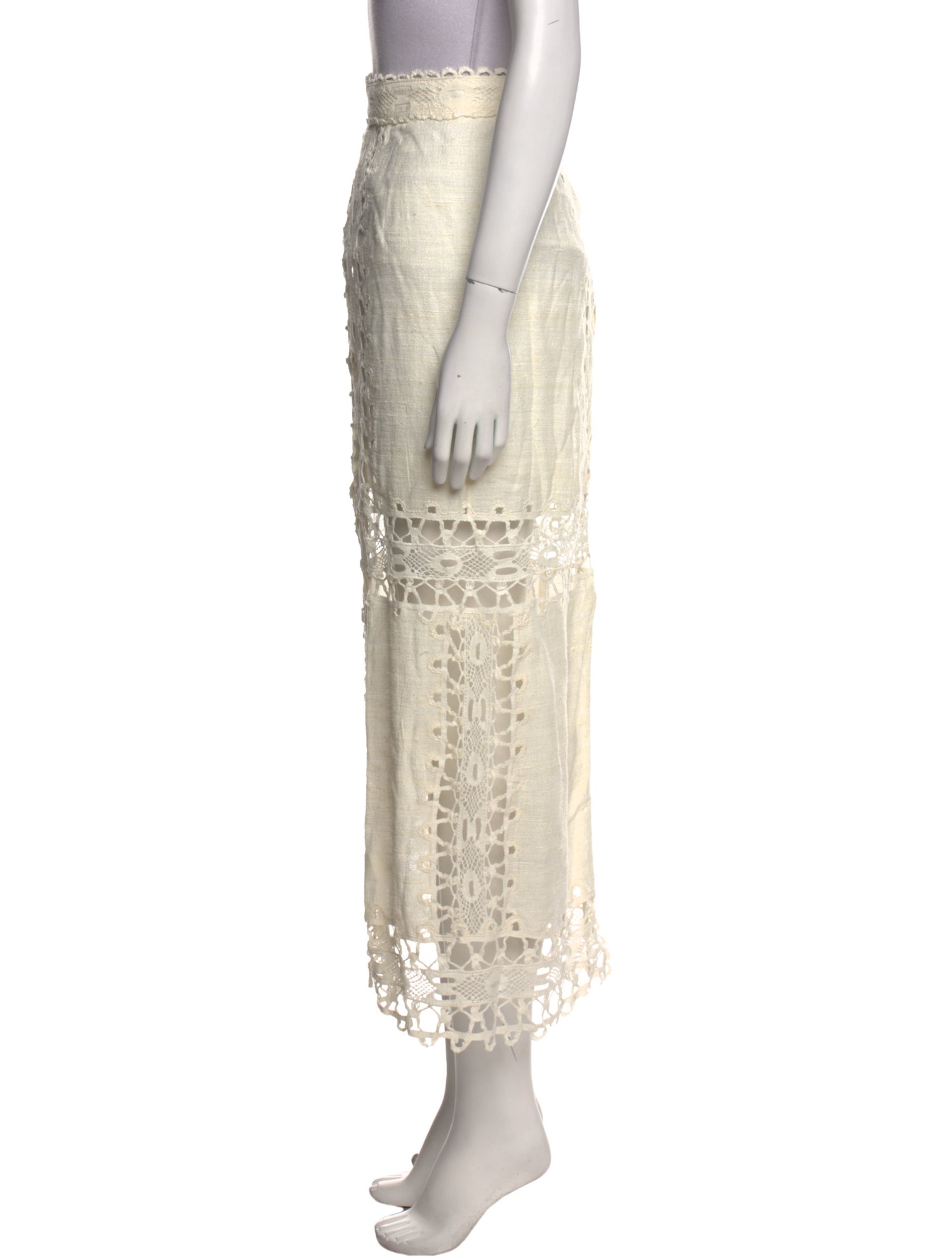 Ulla Johnson Lace Trim Embellishment Midi Length Skirt