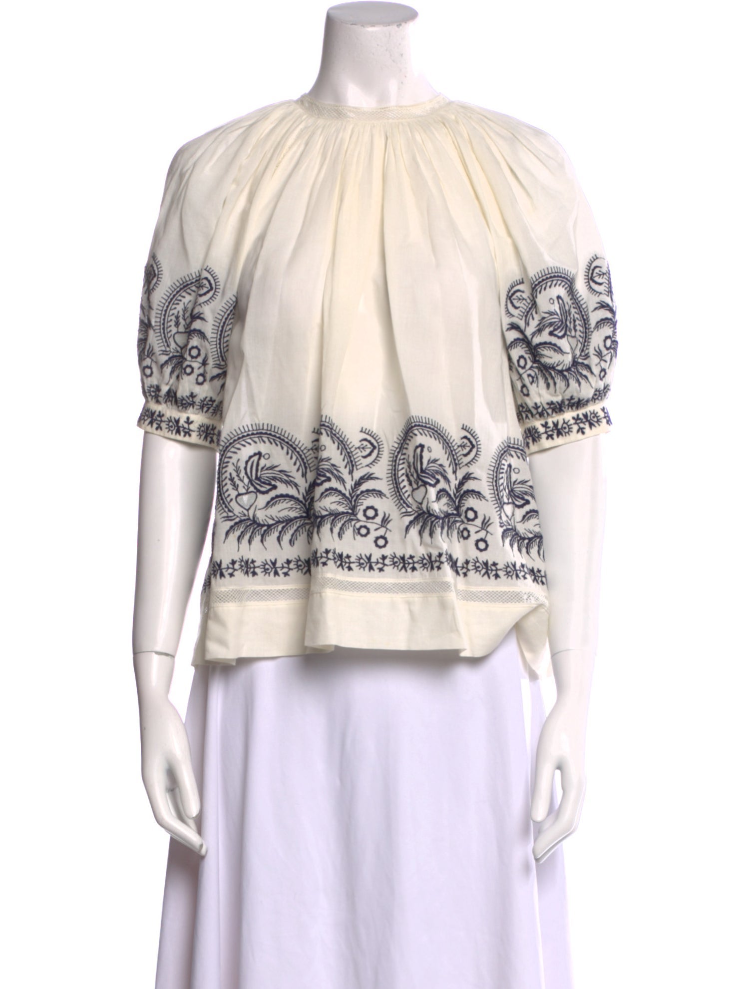 Ulla Johnson Printed Crew Neck Blouse