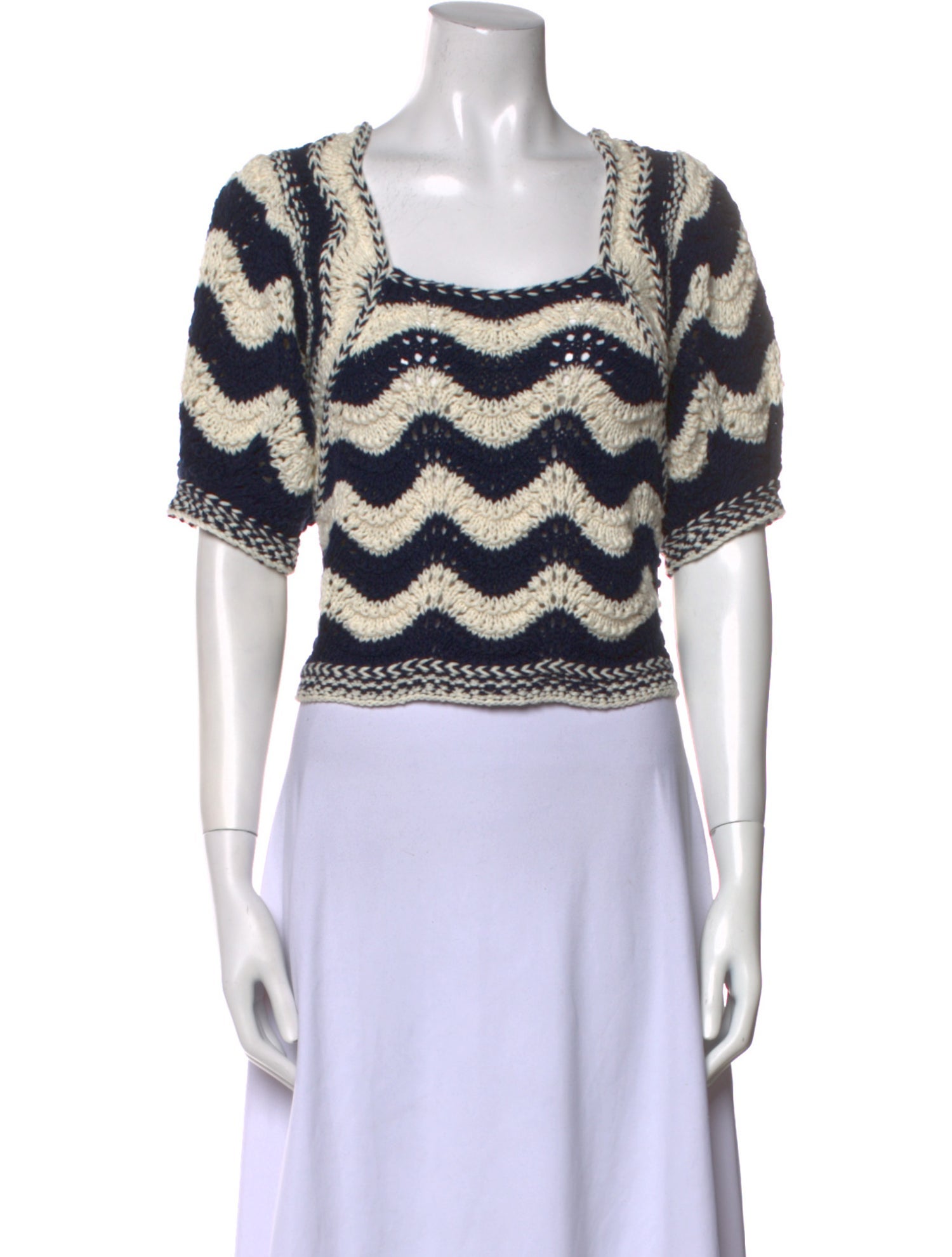 Ulla Johnson Printed Square Neckline Crop Top