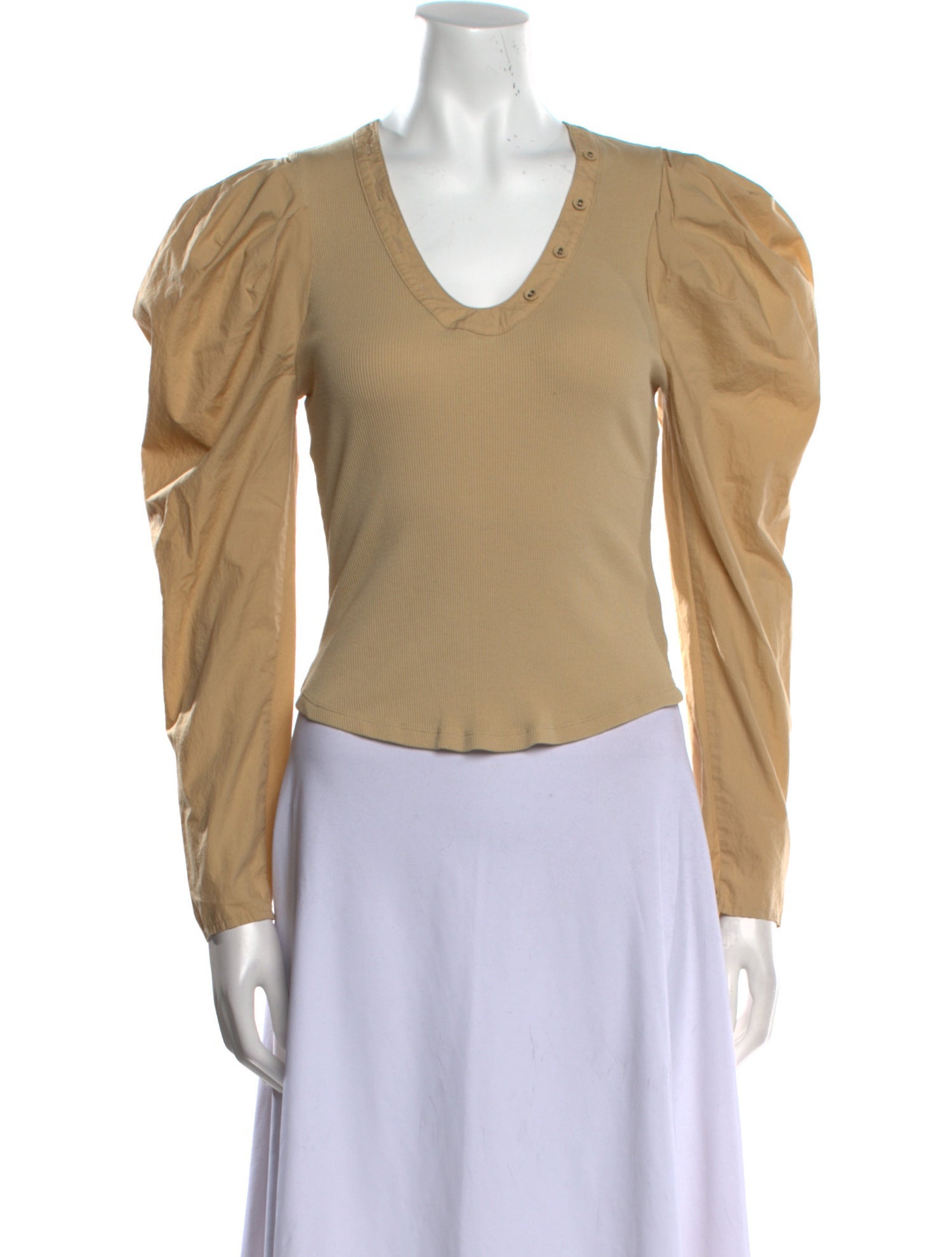 Ulla Johnson Scoop Neck Long Sleeve Top