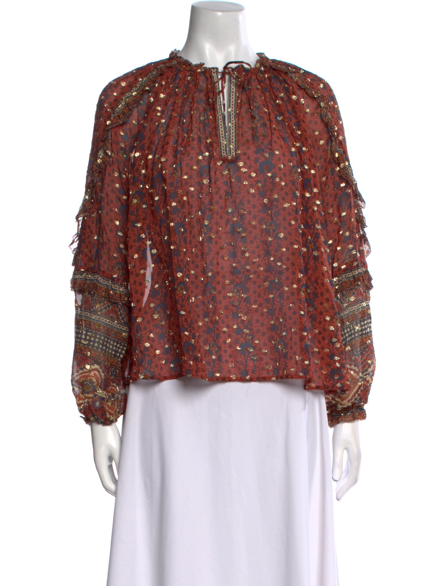 Ulla Johnson Silk Floral Print Blouse