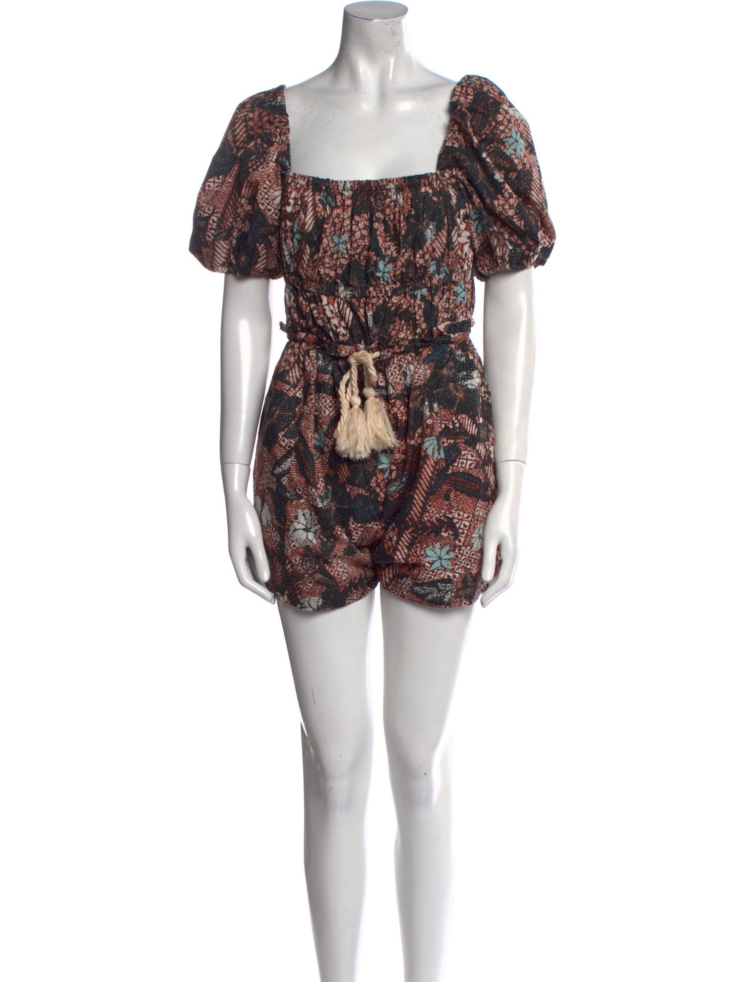 Ulla Johnson Printed Square Neckline Romper