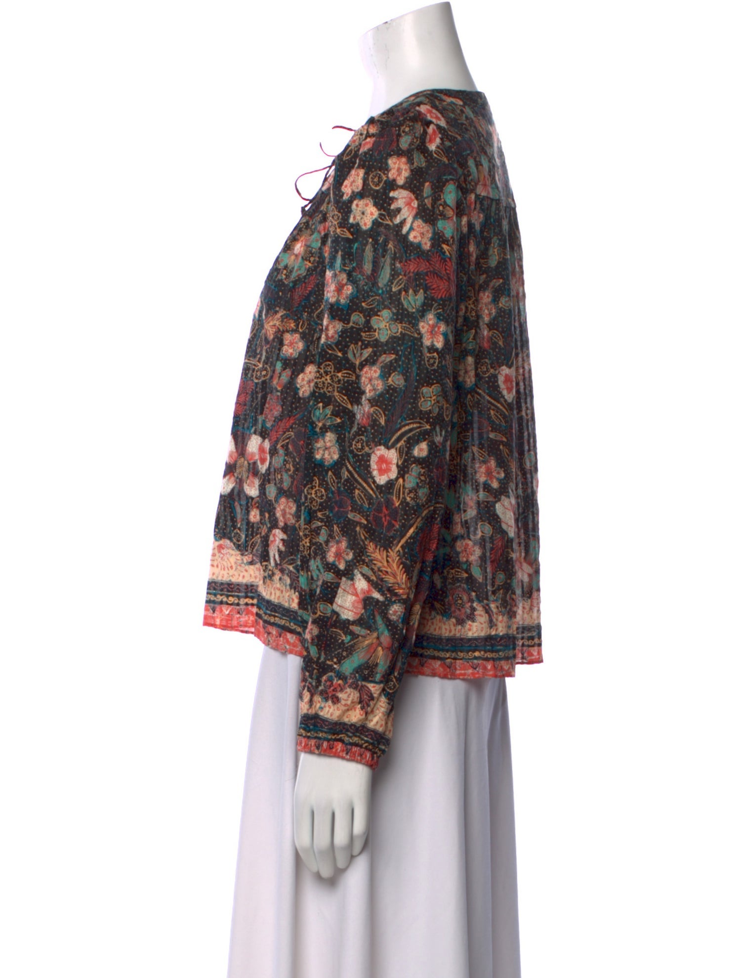 Ulla Johnson Floral Print Tie Neck Blouse