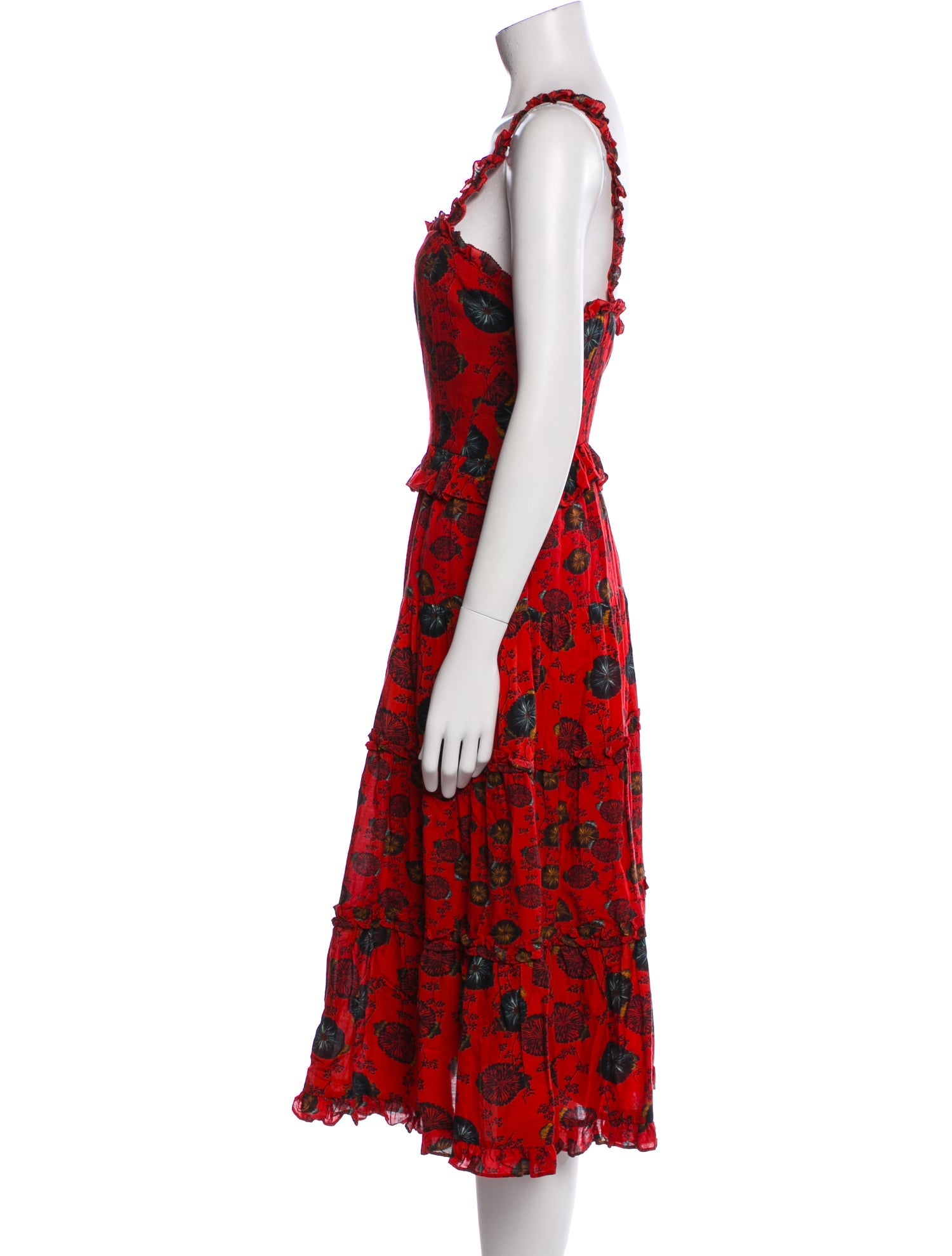 Ulla Johnson Floral Print Midi Length Dress