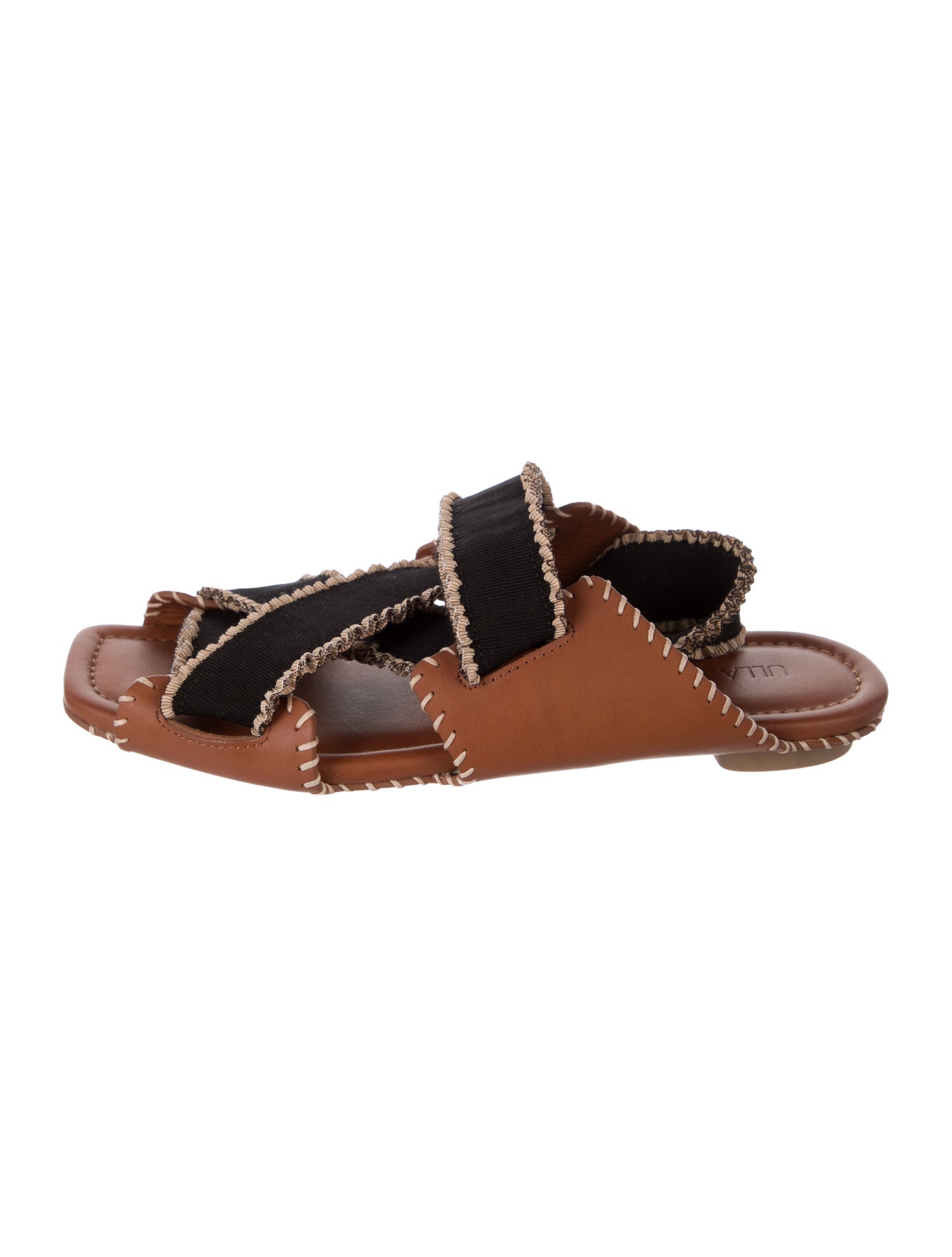 Ulla Johnson Leather Colorblock Pattern Slides