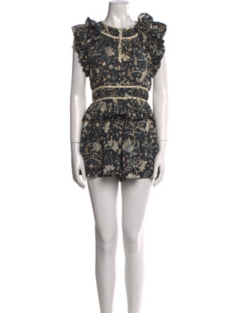 Ulla Johnson Floral Print Scoop Neck Romper