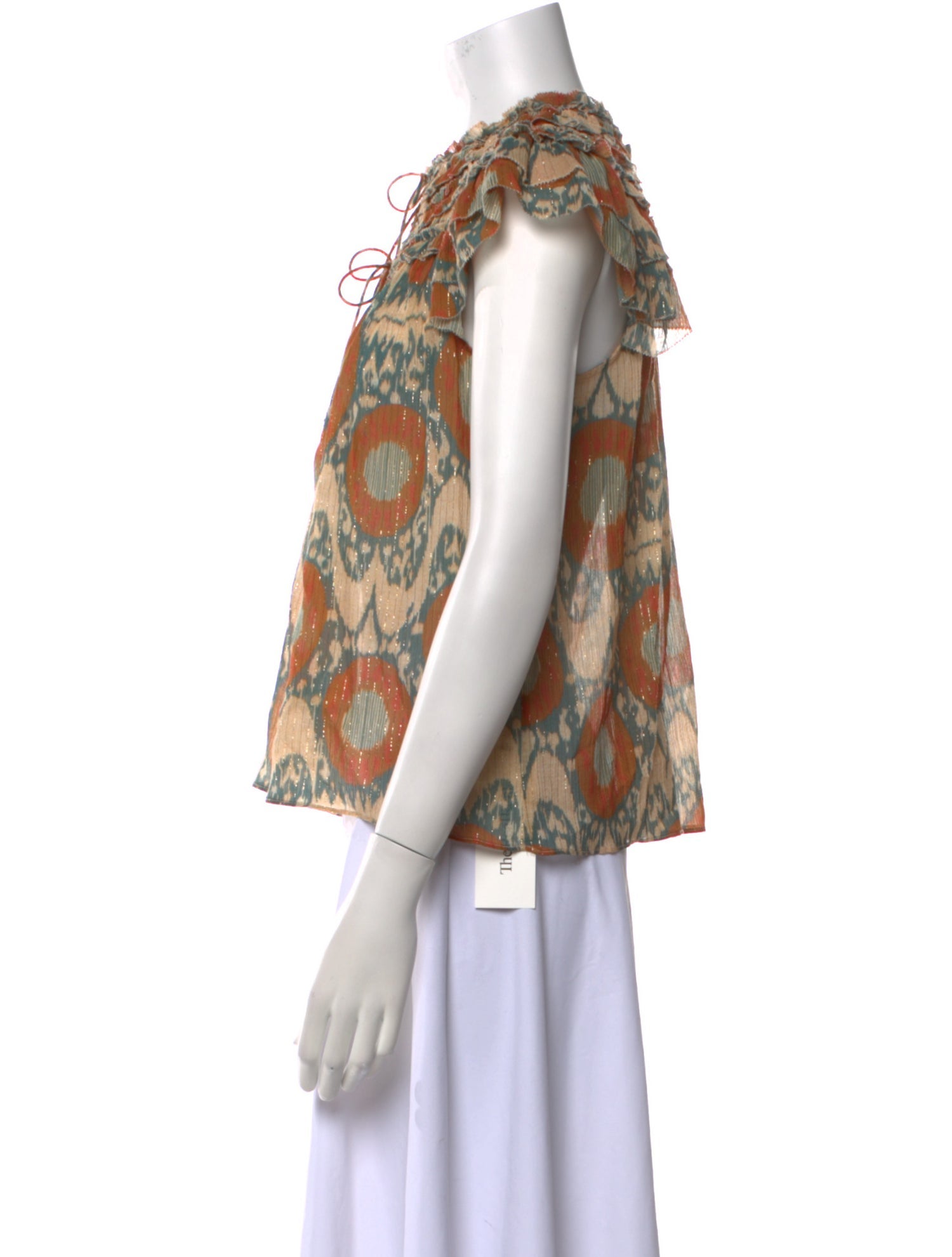 Ulla Johnson Printed Tie Neck Blouse