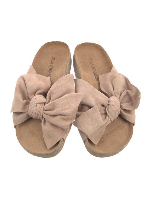Ulla Johnson Suede Bow Accents Slides
