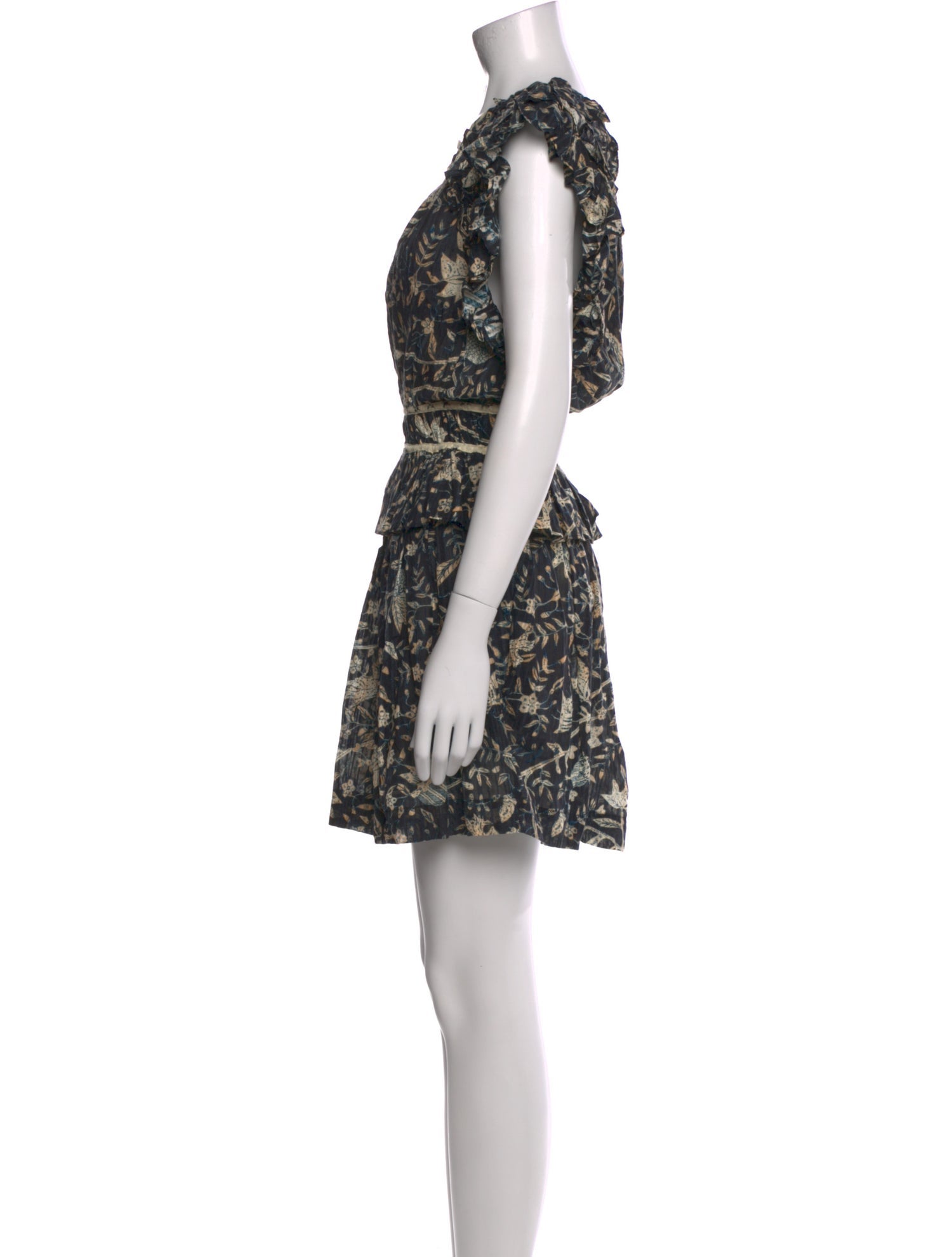 Ulla Johnson Floral Print Crew Neck Romper