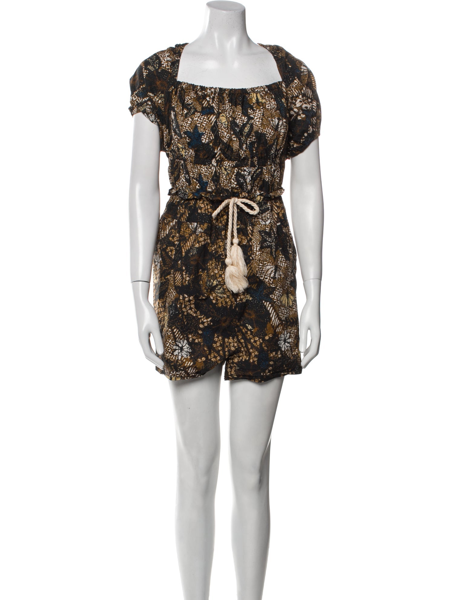 Ulla Johnson Printed Square Neckline Romper