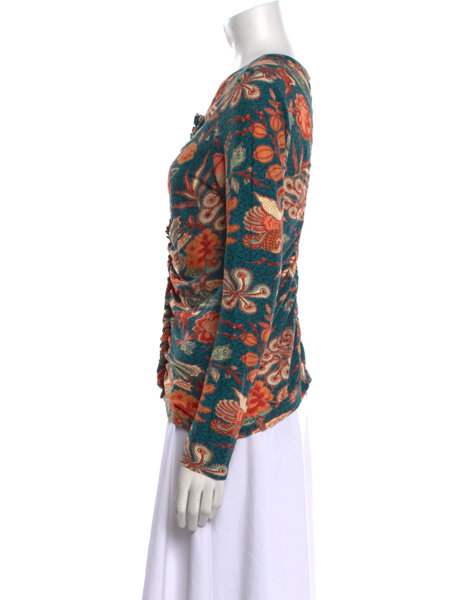 Ulla Johnson Printed V-Neck Top