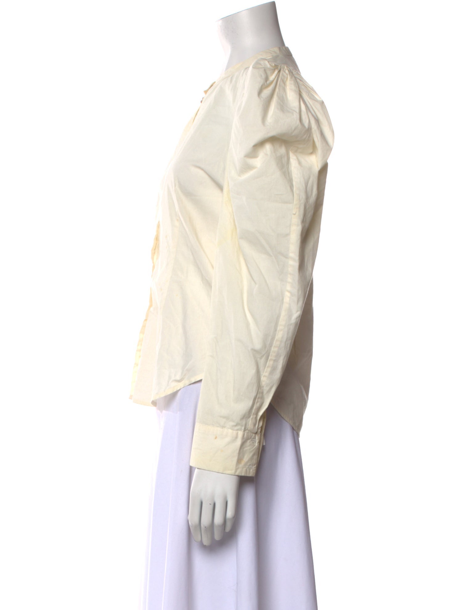 Ulla Johnson Crew Neck Long Sleeve Button-Up Top