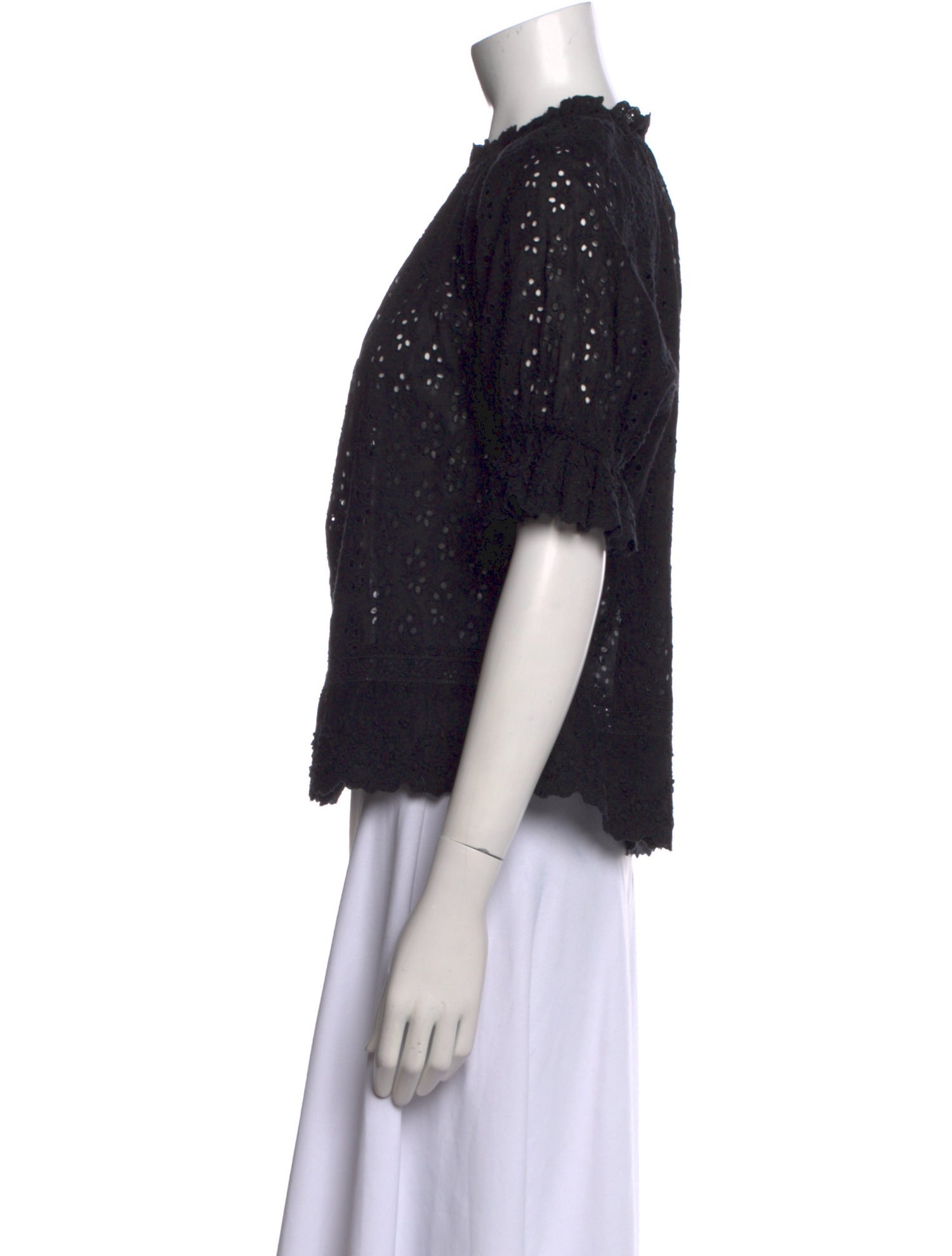 Ulla Johnson Lace Pattern Crew Neck Blouse