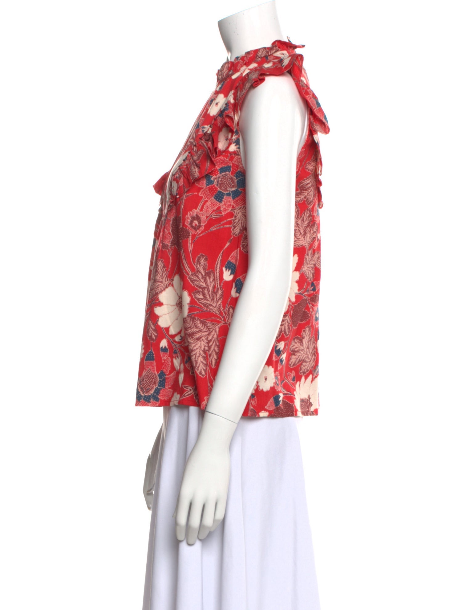 Ulla Johnson Floral Print Mock Neck Top