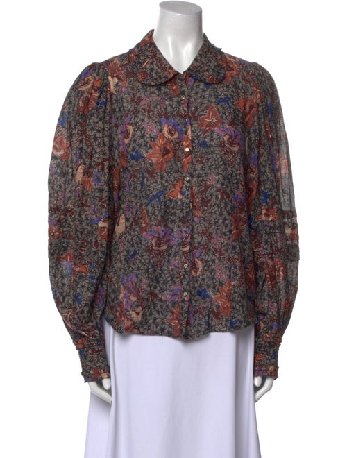 Ulla Johnson Printed Long Sleeve Button-Up Top