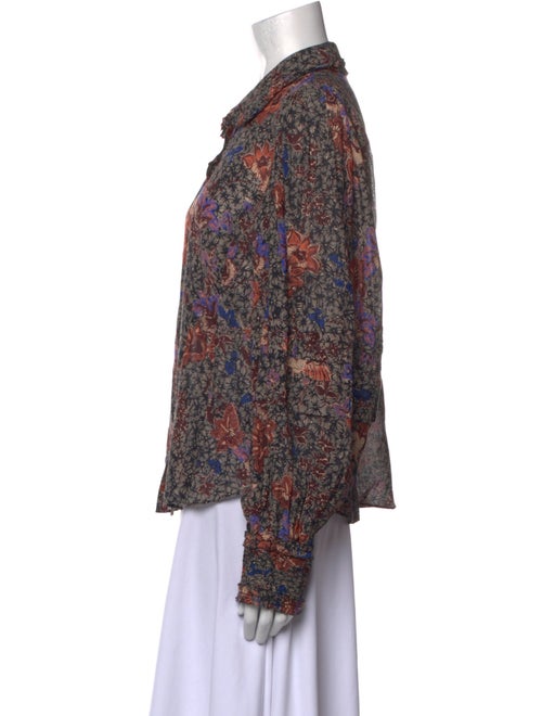 Ulla Johnson Printed Long Sleeve Button-Up Top