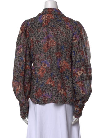 Ulla Johnson Printed Long Sleeve Button-Up Top