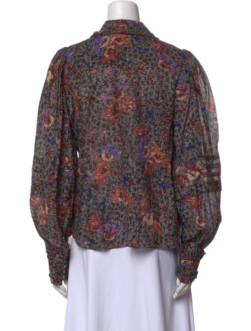 Ulla Johnson Printed Long Sleeve Button-Up Top