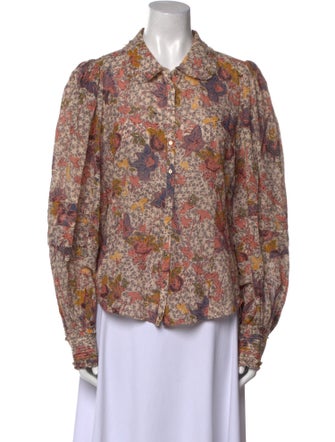 Ulla Johnson Floral Print Long Sleeve Button-Up Top