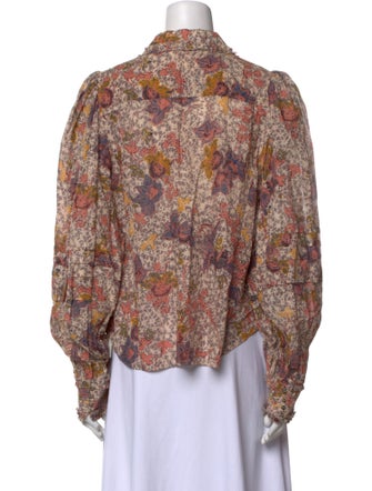 Ulla Johnson Floral Print Long Sleeve Button-Up Top