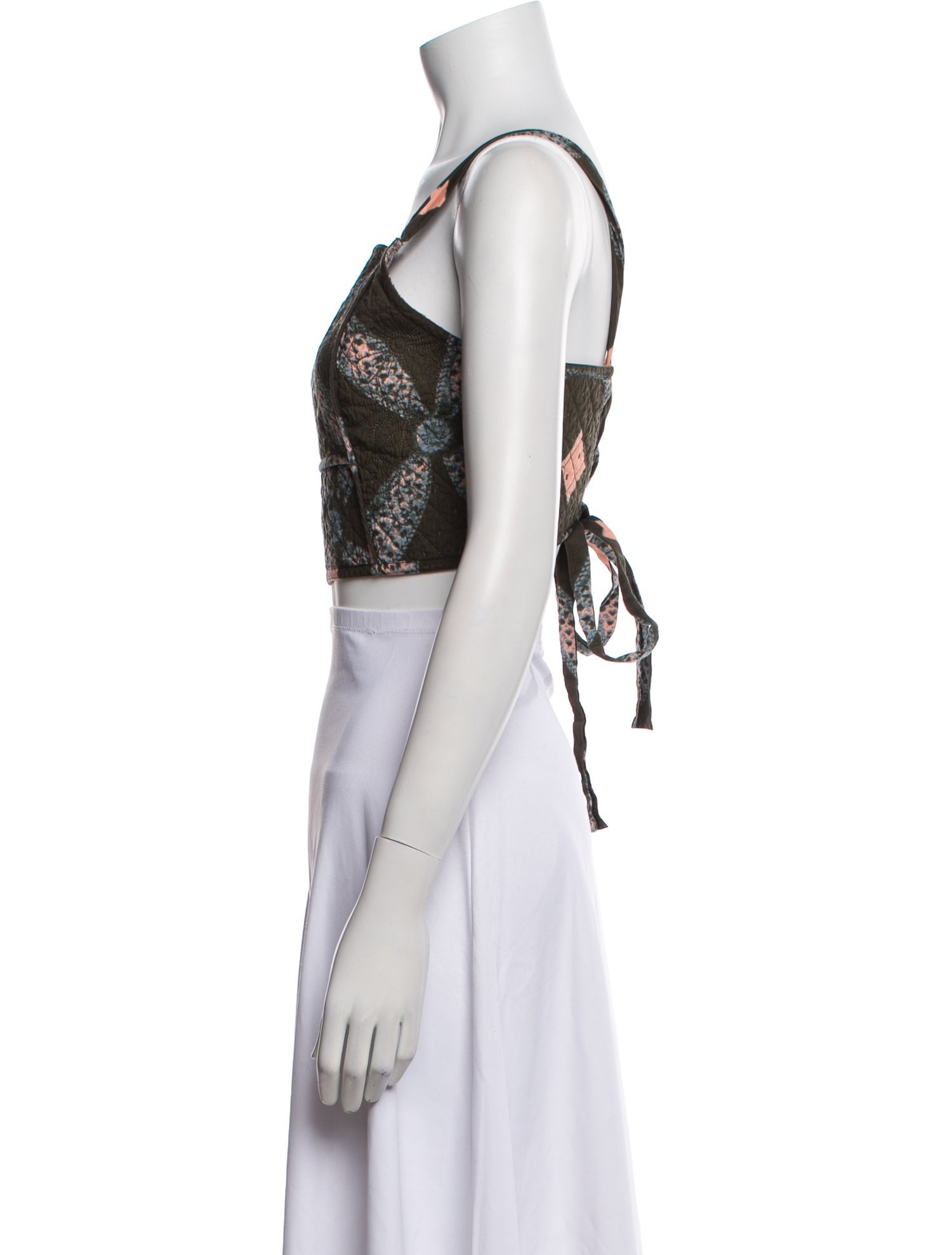 Ulla Johnson Printed Square Neckline Crop Top