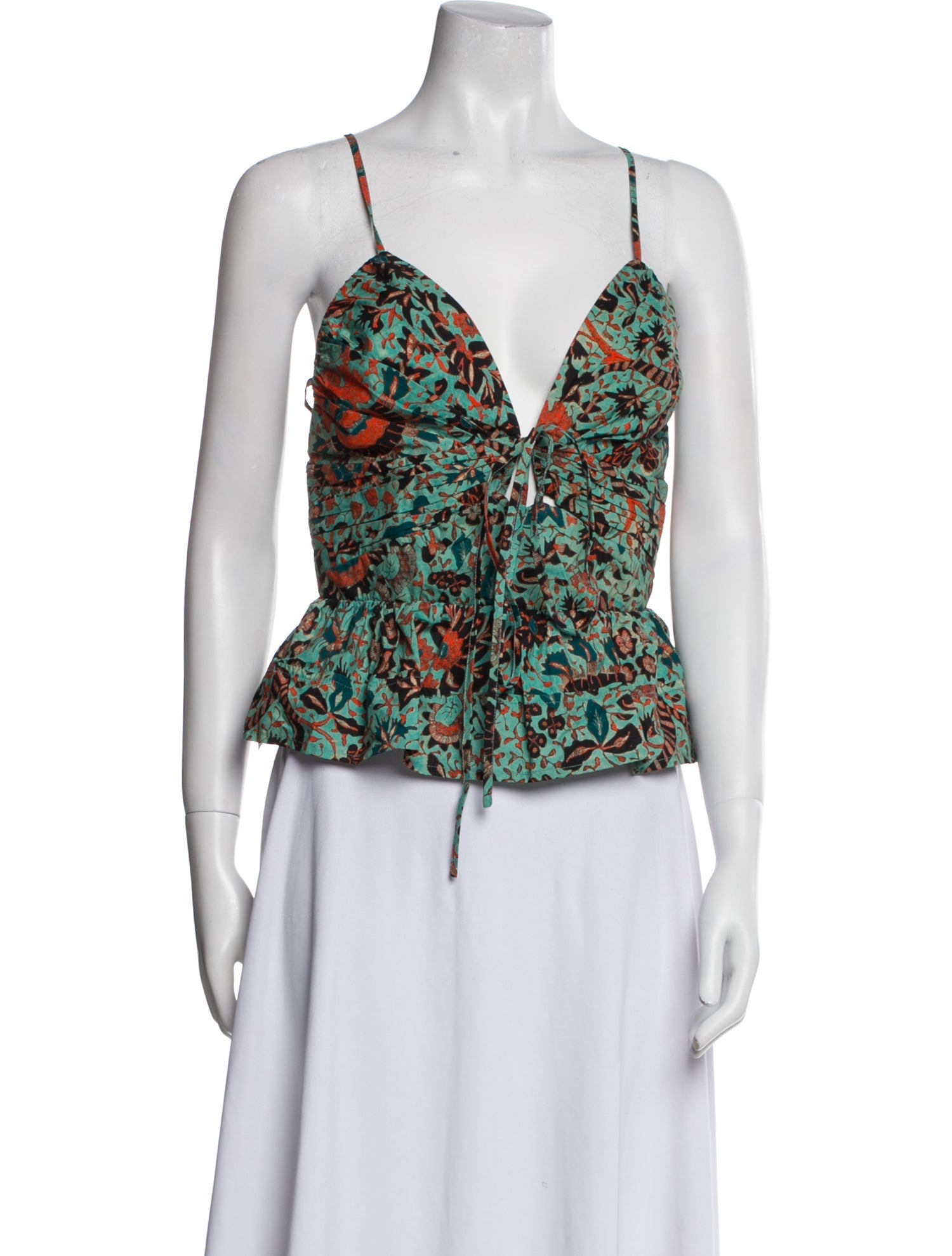Ulla Johnson Floral Print V-Neck Crop Top w/ Tags